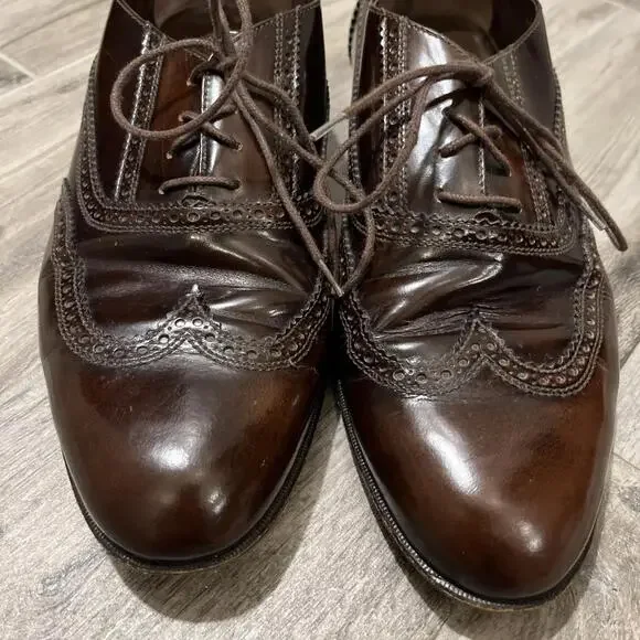 GORGEOUS BRUNO MAGLI BURGUNDY WINGTIP OXFORD MENS SHOES SIZE 10M HANDMADE ITALY - Picture 3 of 12